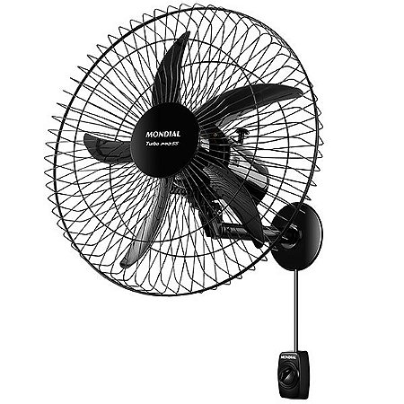 Ventilador de Parede Mondial Turbo Pro-55 NVP-PRO-55 5 Pás 150 Watts 220V ~ 50 / 60 Hz - Cor Preto