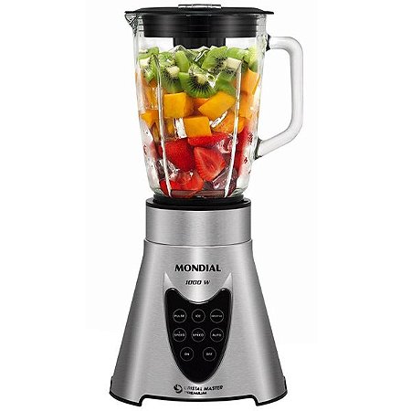 Liquidificador Mondial Cristal Master Premium L-94 1.5 Litros 1.000 Watts 220V ~ 50 / 60 Hz - Cor Prata com Preto