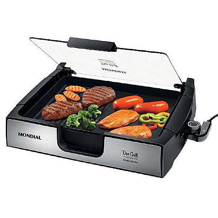 Grill Mondial Due Grill Inox Premium G10 1.500 Watts 127V ~ 60Hz - Cor Preto com Prata