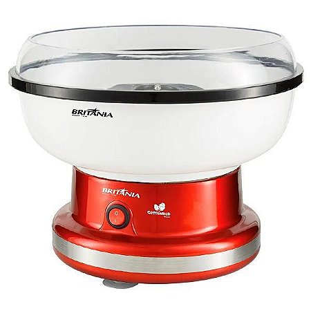 Máquina de Algodão Doce Britânia Cottonpop BMA01 460 Watts 127V ~ 60Hz - Cor Branca com Vermelha