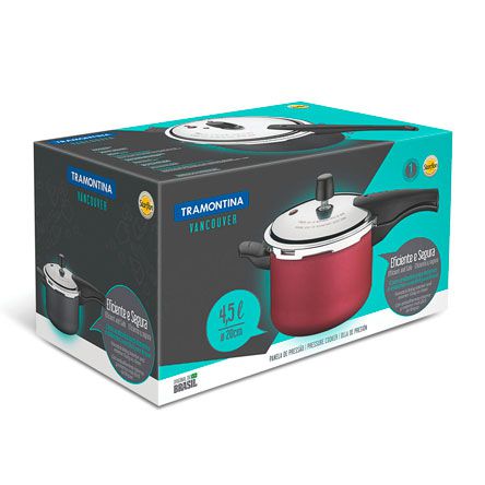 Panela de Pressão Tramontina Vermelho Vancouver 4.5 Litros