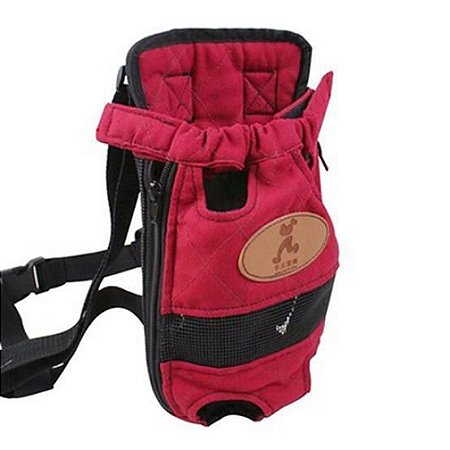 PET - Mochila de Lona para Transporte ao Ar Livre para Cães e Gatos Ajustável - Cor Vermelho