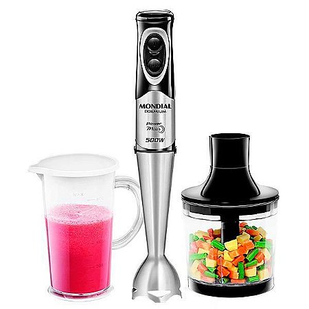 Mixer Mondial Power Mixer Premium M-07 700 Watts com Processador de Alimentos 220-240 V ~ 50 / 60 Hz - Cor Preto com Prata