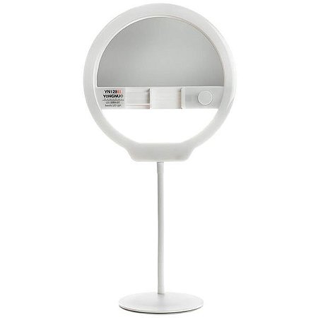 Iluminador LED YONGNUO YN128 II 7.6 watts com 128 LEDs SMD de 3200K ~ 5500K com Suporte para Smartphone Branco