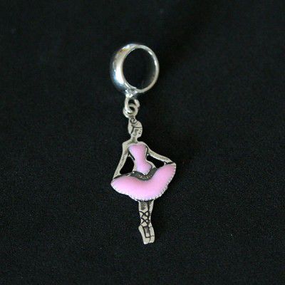 Pingente Prata 925 Bailarina com Resina para Pulseira