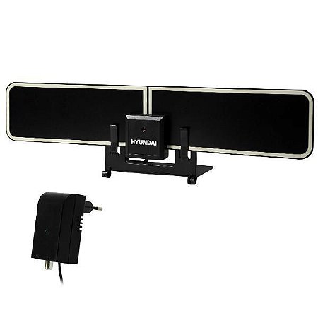 Antena de TV Hyundai Recepciona Sinal UHF e VHF - Cor Preta