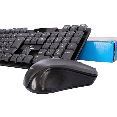 Teclado + Mouse sem Fio Wireless Lehmox Ley-176 - Cor Preto