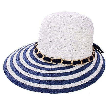 Chapéu Viseira de Praia Feminino com Faixa Decorada Laço