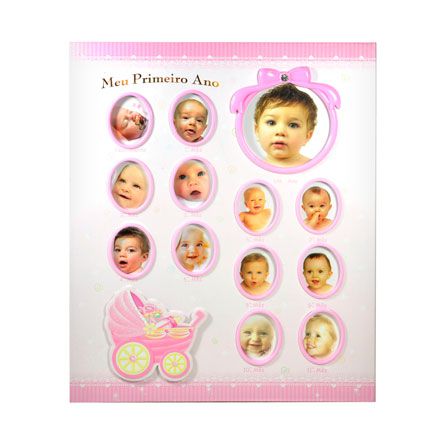 Álbum Baby Primeiro Ano para 100 Fotos 15x21 - Cor Rosa