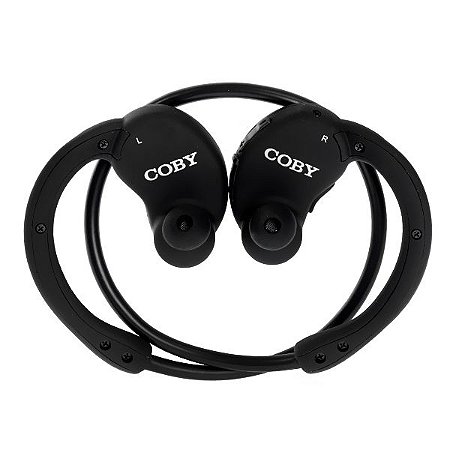 Fone de Ouvido sem Fio COBY CBE104 com Bluetooth e Microfone Preto