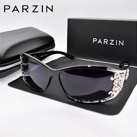 Óculos de Sol de Luxo Feminino PARZIN Vintage Female Ladies Shades Preto UV 400 FEMININO
