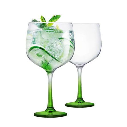 Jogo de Taças para Gin Gambo 705ml com 02 Peças Verde RUVOLO