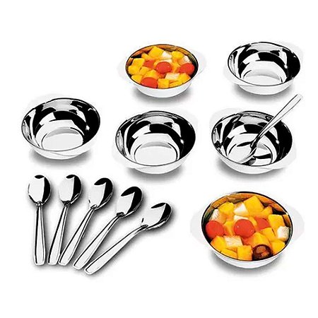 Jogo de Sobremesa em Aço Inox com 12 Peças MARTINOX