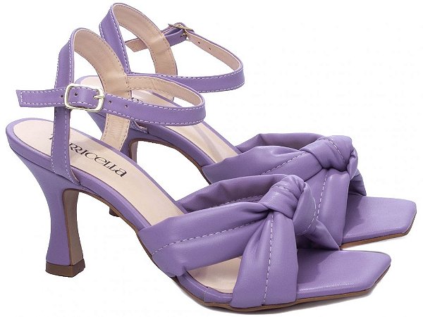Sandália Feminina Salto 7,5cm Nó Roxo TORRICELLA
