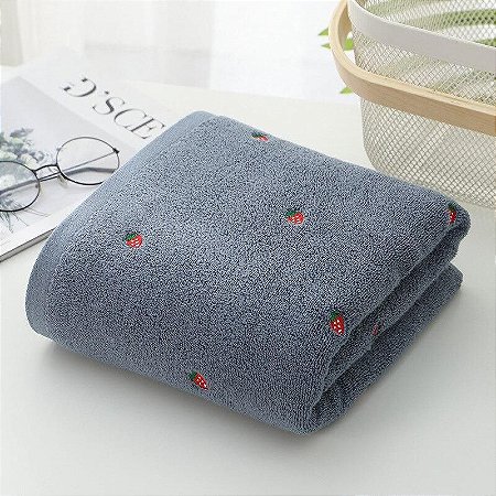 Conjunto de Toalhas de Banho 100% algodão Retângulo Bordado Figura de Morango Forte Absorção