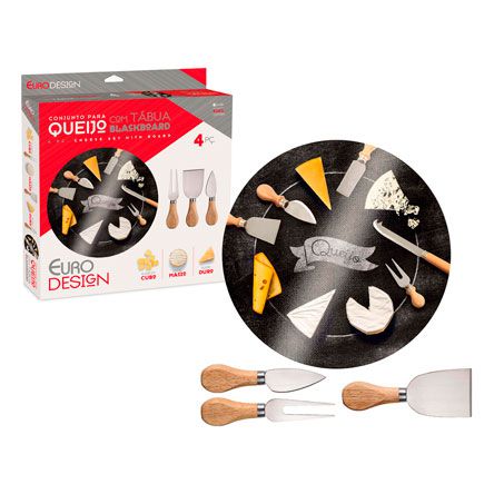 Conjunto com Tábua para Queijo com 04 Peças