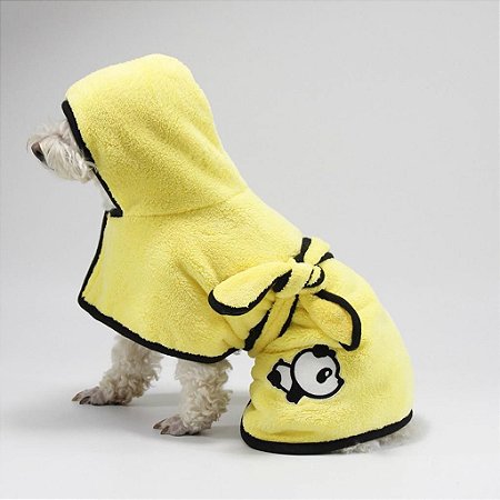 PET - Roupão de Estimação Coral Fleece Bordado Confortável