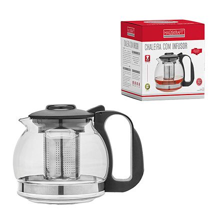Chaleira de Vidro com Infusor em Inox com 1.2 Litros