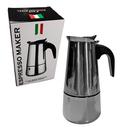 Cafeteira Italiana em Inox 12x10x18 cm 200 ml Kit Girl