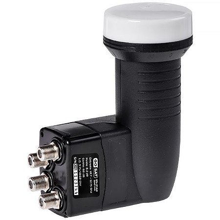 LNB GoSat com 4 Saídas - Cor Preto detalhes Branco