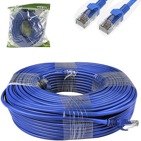 Cabo de Rede Patch Cord Rj45 50 Metros Flex - Cor Azul
