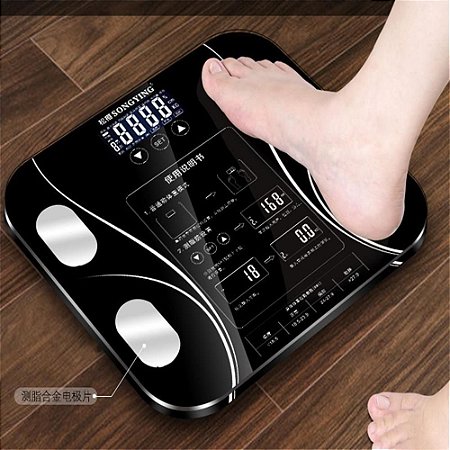 Balança Fitness Carregável Digital Monitora Escala de Gordura do Corpo Doméstico