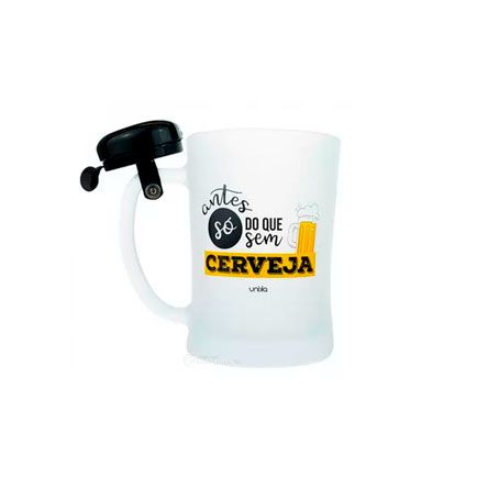 Caneca com Campainha "antes só DO QUE sem CERVEJA" 350ml UNIKA