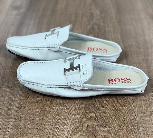 Mocassim Masculino HB Branco em Couro