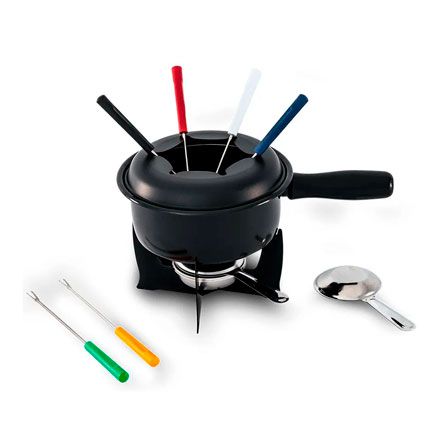 Fondue de Inox Preto com 10 Peças BRINOX