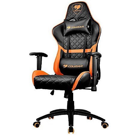 Games - Cadeira Gamer Cougar Armor One - Cor Preta com Laranja