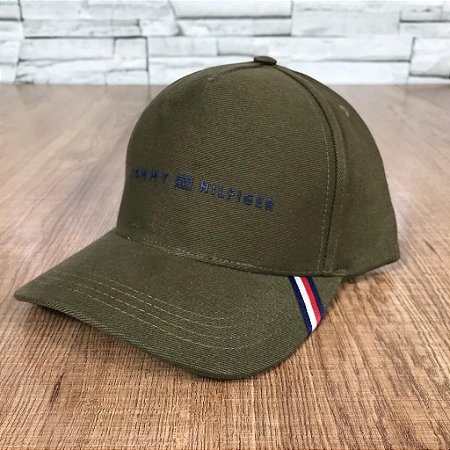 Boné Masculino TH Verde Musgo Faixa Lateral Tamanho Único