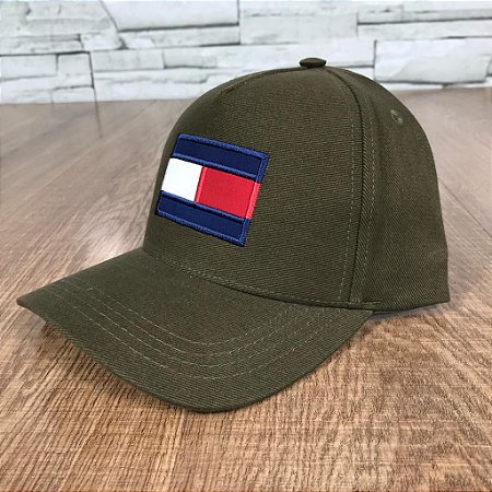 Boné Masculino TH Verde Musgo Clássico Bandeira Tamanho Único