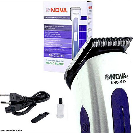 Máquina Corta Cabelo Barba com Acessórios Elétrica NHC-3915