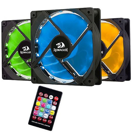 Cooler para PC Redragon GC-F006 com Iluminação RGB e Ventiladores de 12cm Preto com Branco