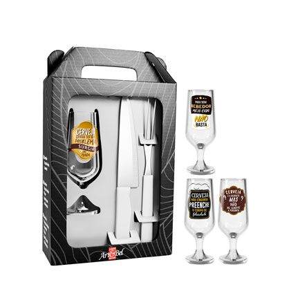 Kit churrasqueiro Happy Hour com 03 Peças