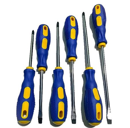 Jogo de Chave de Fenda e Philips com 06 Peças