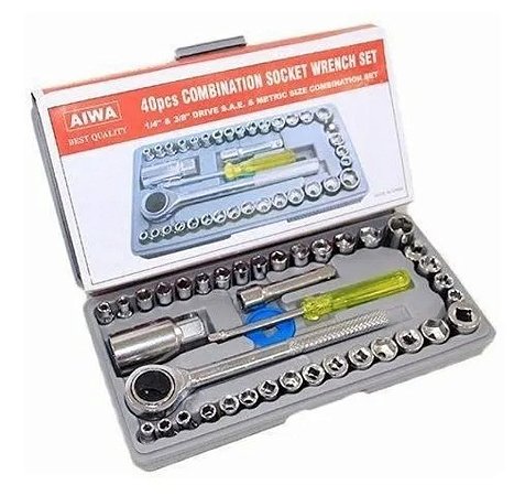 Kit de Chaves Maleta Catraca com 40 Peças Aiwa