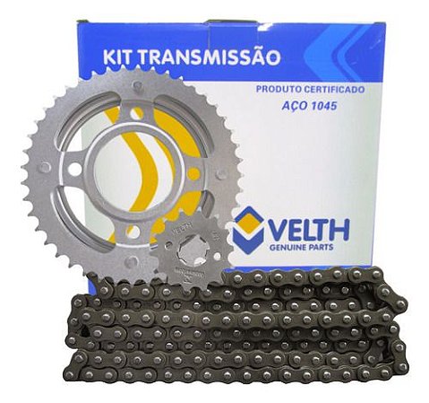 Kit Corrente Relação VELTH Moto CG 125 00 até 08