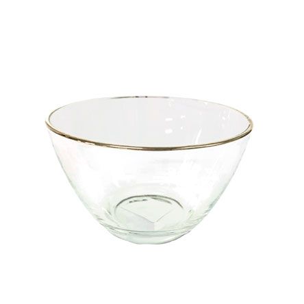 Bowl de Vidro Reggio Filete 460ml Dourado 12x17cm RUVOLO