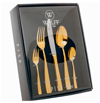 Faqueiro de inox ROJEMAC Pisa Dourado 30 peças