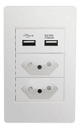 Tomada de Parede Entrada Usb Dublo Carregador Universal