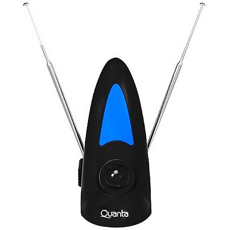 Antena de TV Quanta QTANT0250 Recepciona Sinal UHF e VHF Preta