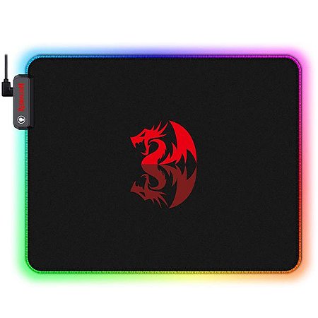 Mousepad REDRAGON Pluto P026 com Iluminação RGB 330 x 260 x 3mm Preto