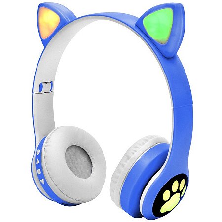Fone de Ouvido sem Fio MIDI CATear PRO MDP-23M com Bluetooth e Microfone Azul com Branco