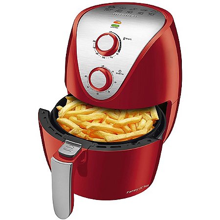 Fritadeira Elétrica Mondial Family IV Red AF-32-RI 1.500 watts 220V ~ 50 / 60 Hz Vermelha com Prata