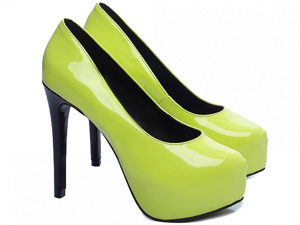 Sapato Meia Pata TORRICELLA Lemon Verniz Salto 13cm
