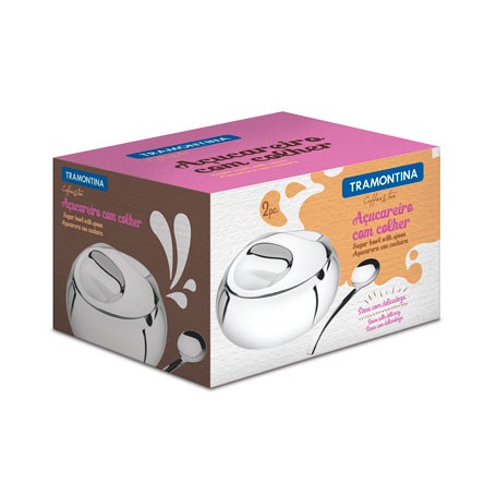 Açucareiro de Inox TRAMONTINA com Colher 09cm