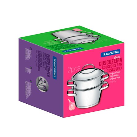 Cuscuzeira Tramontina de inox Allegra com 02 Peças