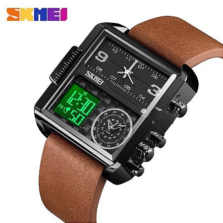 Relógio Masculino SKMEI Discagem Dupla Luxo Impermeável Quartz Digital Watch Dual Dipaly