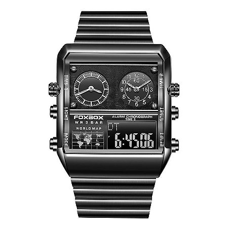Relógio Unissex 2022 Square Digital Design Exclusivo Moda Luxo À Prova D'Água Militar